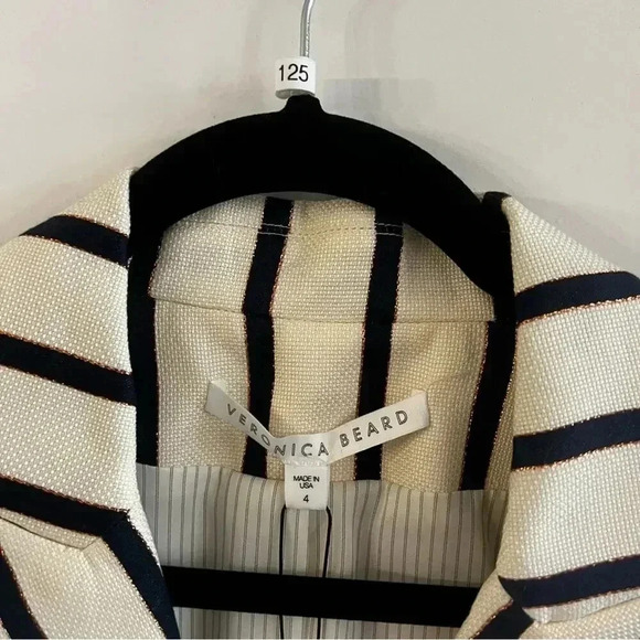 *125 NWT Veronica Beard Striped Empire Dickey Jacket Size 4 - Picture 9 of 12